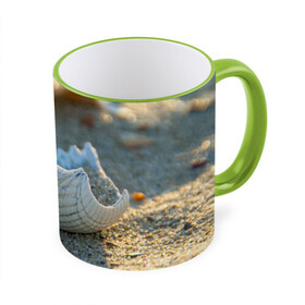 Кружка с принтом Морская ракушка , керамика | ёмкость 330 мл | морская | морские | песок | пляж | пляжный | ракушка | ракушки