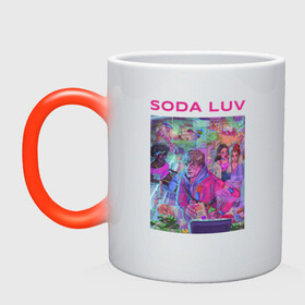 Кружка хамелеон с принтом SODA LUV , керамика | меняет цвет при нагревании, емкость 330 мл | luv | melon | music | soda | sodaluv | бигасс | коми | лав | лого | лув | мелон | сода