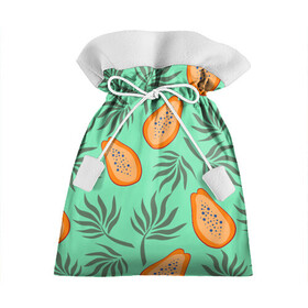 Подарочный 3D мешок с принтом Папайя , 100% полиэстер | Размер: 29*39 см | Тематика изображения на принте: papaya | морская | папайя | паттерн | с папаем | фрукт | цитрусы