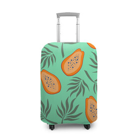 Чехол для чемодана 3D с принтом Папайя , 86% полиэфир, 14% спандекс | двустороннее нанесение принта, прорези для ручек и колес | Тематика изображения на принте: papaya | морская | папайя | паттерн | с папаем | фрукт | цитрусы