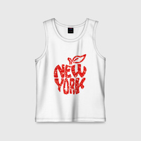 Детская майка хлопок с принтом NEW YORK ,  |  | big apple | city | new york | red | tourist | usa | большое яблоко | город | надпись | нью йорк | сша | текст | туризм