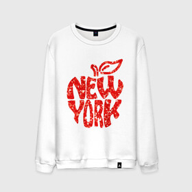 Мужской свитшот хлопок с принтом NEW YORK , 100% хлопок |  | big apple | city | new york | red | tourist | usa | большое яблоко | город | надпись | нью йорк | сша | текст | туризм