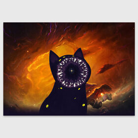 Поздравительная открытка с принтом Космический кот | Space Cat (Z) , 100% бумага | плотность бумаги 280 г/м2, матовая, на обратной стороне линовка и место для марки
 | Тематика изображения на принте: cat | cats | colors | galaxy | meow | paints | space | star
nebula | абстракция | вселенная | галактика | звезда | звезды | космический | кот | котик | котики | коты | кошка | кошки | красивая кошка | краски | мяу | планеты