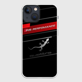 Чехол для iPhone 13 mini с принтом RS PERFOMANCE | QUATTRO (Z) ,  |  | audi | auto | autosport | perfomance | quattro | rs | sport | авто | авто спорт | автомобиль | автомобильные | автоспорт | ауди | бренд | кватро | кваттро | марка | машины | перфоманс | полный привод | рс | спорт