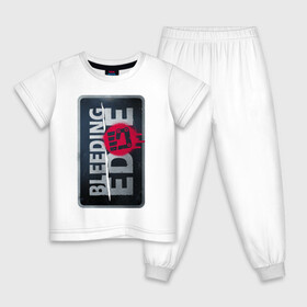 Детская пижама хлопок с принтом Bleeding Edge Logo , 100% хлопок |  брюки и футболка прямого кроя, без карманов, на брюках мягкая резинка на поясе и по низу штанин
 | games | microsoft | ninja theory | xbox