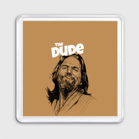 Магнит 55*55 с принтом The Big Lebowski (Dude) , Пластик | Размер: 65*65 мм; Размер печати: 55*55 мм | big lebowski | donney | dude | lebowski | the big lebowski | the dude | walter | большой лебовски | лебовски | чувак