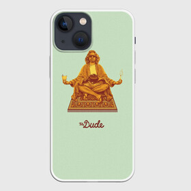 Чехол для iPhone 13 mini с принтом The Dude meditation ,  |  | big lebowski | donney | dude | lebowski | the big lebowski | the dude | walter | большой лебовски | лебовски | чувак