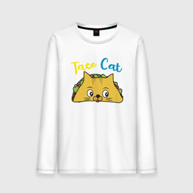 Мужской лонгслив хлопок с принтом Taco Cat , 100% хлопок |  | Тематика изображения на принте: animal | cat | cute | kitty | meow | taco | друг | животные | киска | китти | кот | котенок | котик | котэ | кошечка | кошка | милый | мур | мяу | питомец | тако