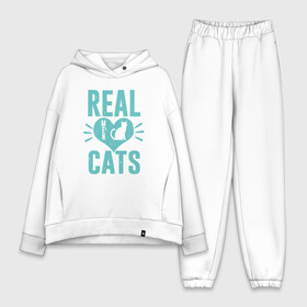 Женский костюм хлопок Oversize с принтом Real Cats ,  |  | animal | cat | cute | kitty | meow | друг | животные | киска | китти | кот | котенок | котик | котэ | кошечка | кошка | милый | мур | мяу | питомец