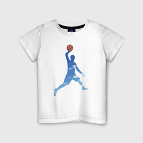 Детская футболка хлопок с принтом Sky Basketball , 100% хлопок | круглый вырез горловины, полуприлегающий силуэт, длина до линии бедер | basketball | game | nba | sport | streetball | баскетбол | баскетболист | игра | игрок | мяч | нба | спорт | стритбол | тренер