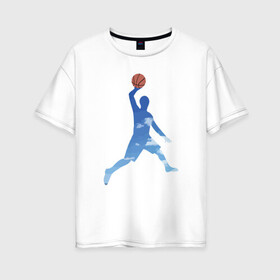 Женская футболка хлопок Oversize с принтом Sky Basketball , 100% хлопок | свободный крой, круглый ворот, спущенный рукав, длина до линии бедер
 | basketball | game | nba | sport | streetball | баскетбол | баскетболист | игра | игрок | мяч | нба | спорт | стритбол | тренер
