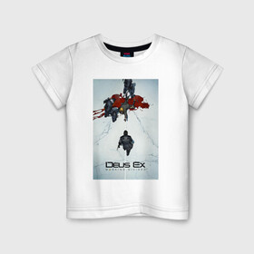 Детская футболка хлопок с принтом Deus Police , 100% хлопок | круглый вырез горловины, полуприлегающий силуэт, длина до линии бедер | cyberpunk | deus ex | game | games | адам дженсен | будущее | деус екс | деус экс | игра | игры | киберпанк