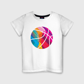 Детская футболка хлопок с принтом Rainbow Ball , 100% хлопок | круглый вырез горловины, полуприлегающий силуэт, длина до линии бедер | basketball | game | nba | sport | streetball | баскетбол | баскетболист | игра | игрок | мяч | нба | спорт | стритбол | тренер