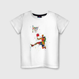 Детская футболка хлопок с принтом Dream Basket , 100% хлопок | круглый вырез горловины, полуприлегающий силуэт, длина до линии бедер | basketball | game | nba | sport | streetball | баскетбол | баскетболист | игра | игрок | мяч | нба | спорт | стритбол | тренер