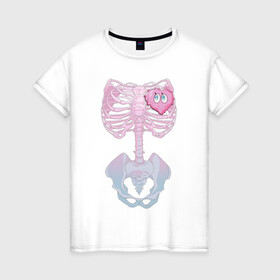 Женская футболка хлопок с принтом yumemi riamu (Риаму Юмэми) , 100% хлопок | прямой крой, круглый вырез горловины, длина до линии бедер, слегка спущенное плечо | anime | yumemi riamu | аниме | девушки золушки | риаму юмэми | сердце | скелет | хэллоуин