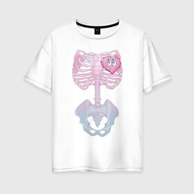 Женская футболка хлопок Oversize с принтом yumemi riamu (Риаму Юмэми) , 100% хлопок | свободный крой, круглый ворот, спущенный рукав, длина до линии бедер
 | anime | yumemi riamu | аниме | девушки золушки | риаму юмэми | сердце | скелет | хэллоуин