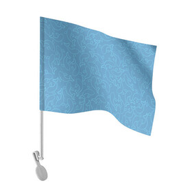 Флаг для автомобиля с принтом Рыбки на голубом , 100% полиэстер | Размер: 30*21 см | fish | море | морские | на голубом | паттерн | рыба | рыбки | рыбы
