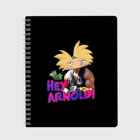 Тетрадь с принтом Hey Arnold (Predator) , 100% бумага | 48 листов, плотность листов — 60 г/м2, плотность картонной обложки — 250 г/м2. Листы скреплены сбоку удобной пружинной спиралью. Уголки страниц и обложки скругленные. Цвет линий — светло-серый
 | Тематика изображения на принте: arnie | arnold | burt | gerald | hey | johanssen | martin | nickelodeon | predator | арни | арнольд | берт | джеральд | джохансен | мартин | мульт | мультфильм | никелодеон | хищник | шварценеггер | эй