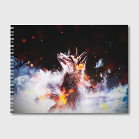 Альбом для рисования с принтом Лиса с рогами , 100% бумага
 | матовая бумага, плотность 200 мг. | Тематика изображения на принте: fox | foxy | животное | звери | лиса | лисенок | лисичка | милая | рыжая | фокс
