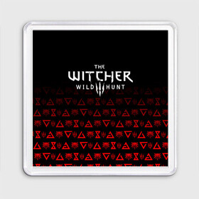 Магнит 55*55 с принтом THE WITCHER [1] , Пластик | Размер: 65*65 мм; Размер печати: 55*55 мм | the witcher | the witcher wild hunt | ведьмак | ведьмак 3: дикая охота