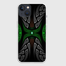 Чехол для iPhone 13 с принтом Серо Зеленые Узоры ,  |  | зеленый | крутой рисунок | серый | узор