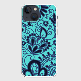 Чехол для iPhone 13 mini с принтом КрасиВая ХохЛома ,  |  | красивая | кружево | рисунок | узоры | хохлома | цветы