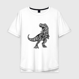 Мужская футболка хлопок Oversize с принтом Тираннозавр узор Мандала , 100% хлопок | свободный крой, круглый ворот, “спинка” длиннее передней части | art | ethnic | grunge | mandala | pattern | pop culture | rex | science | t rex | tribal | tyrannosaurus rex | vintage | арт | вензеля | винтаж | гранж | динозавр | наука | паттерн | популярная культура | теропод | ти рекс | тиранозавр | тирекс | хищник |