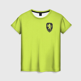 Женская футболка 3D с принтом Форма Чехия гостевая , 100% полиэфир ( синтетическое хлопкоподобное полотно) | прямой крой, круглый вырез горловины, длина до линии бедер | футбол | футбольный клуб | футбольный клуб чехии | чехия | чехия футбол