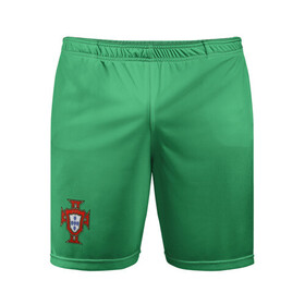 Мужские шорты спортивные с принтом Portugal home bottom green ,  |  | football | ronaldo | португалия | португалия футбол | роналду | футбол | футбольный клуб | футбольный клуб португалии