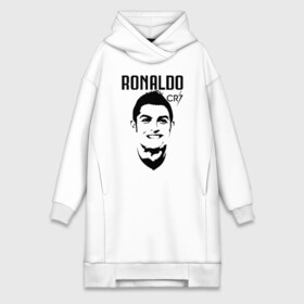 Платье-худи хлопок с принтом Cristiano Ronaldo cr7 профиль ,  |  | 7 | champion | cr7 | cristiano ronaldo | fifa | football | football club | juventus | soccer | uefa | игра | криштиану роналду | лига чемпионов | реал мадрид | сборная португалии | спорт | уефа | фифа | фк | футбол | футболь