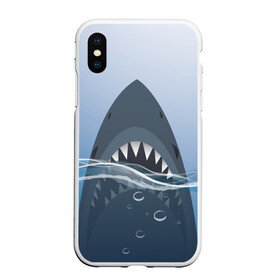 Чехол для iPhone XS Max матовый с принтом Акула под водой , Силикон | Область печати: задняя сторона чехла, без боковых панелей | shark | акула | акулы | жители | клыки | море | морские | океан | рыба