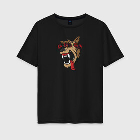 Женская футболка хлопок Oversize с принтом Злобный оскал , 100% хлопок | свободный крой, круглый ворот, спущенный рукав, длина до линии бедер
 | дог | злой | зубы | клыки | монстр | оскал | пасть | пес | собака