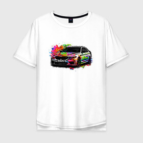 Мужская футболка хлопок Oversize с принтом красивая машина , 100% хлопок | свободный крой, круглый ворот, “спинка” длиннее передней части | bmw | автомобиль | бмв | гламур | дорогая | дорого | дорогой | качество | машина | мем | понт | престижный