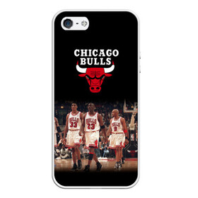 Чехол для iPhone 5/5S матовый с принтом CHICAGO BULLS [3] , Силикон | Область печати: задняя сторона чехла, без боковых панелей | basketball | bulls | chicago | chicago bulls | jordan | nba | баскетбол | джордан | нба | чикаго буллз