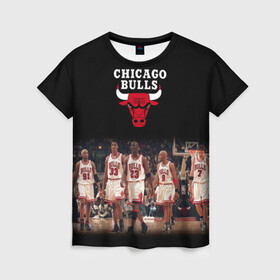 Женская футболка 3D с принтом CHICAGO BULLS [3] , 100% полиэфир ( синтетическое хлопкоподобное полотно) | прямой крой, круглый вырез горловины, длина до линии бедер | basketball | bulls | chicago | chicago bulls | jordan | nba | баскетбол | джордан | нба | чикаго буллз