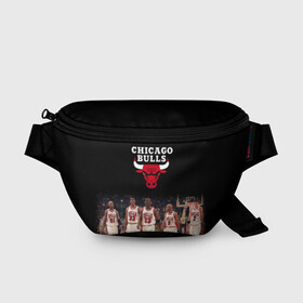 Поясная сумка 3D с принтом CHICAGO BULLS [3] , 100% полиэстер | плотная ткань, ремень с регулируемой длиной, внутри несколько карманов для мелочей, основное отделение и карман с обратной стороны сумки застегиваются на молнию | basketball | bulls | chicago | chicago bulls | jordan | nba | баскетбол | джордан | нба | чикаго буллз