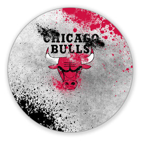 Коврик для мышки круглый с принтом CHICAGO BULLS [8] , резина и полиэстер | круглая форма, изображение наносится на всю лицевую часть | basketball | bulls | chicago | chicago bulls | jordan | nba | баскетбол | джордан | нба | чикаго буллз