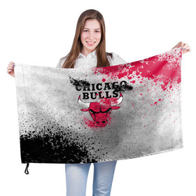 Флаг 3D с принтом CHICAGO BULLS [8] , 100% полиэстер | плотность ткани — 95 г/м2, размер — 67 х 109 см. Принт наносится с одной стороны | basketball | bulls | chicago | chicago bulls | jordan | nba | баскетбол | джордан | нба | чикаго буллз