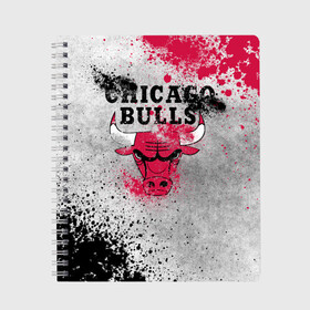 Тетрадь с принтом CHICAGO BULLS [8] , 100% бумага | 48 листов, плотность листов — 60 г/м2, плотность картонной обложки — 250 г/м2. Листы скреплены сбоку удобной пружинной спиралью. Уголки страниц и обложки скругленные. Цвет линий — светло-серый
 | basketball | bulls | chicago | chicago bulls | jordan | nba | баскетбол | джордан | нба | чикаго буллз