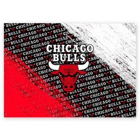 Поздравительная открытка с принтом CHICAGO BULLS [6] , 100% бумага | плотность бумаги 280 г/м2, матовая, на обратной стороне линовка и место для марки
 | basketball | bulls | chicago | chicago bulls | jordan | nba | баскетбол | джордан | нба | чикаго буллз