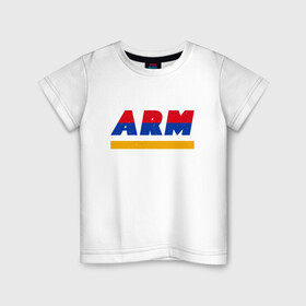 Детская футболка хлопок с принтом Армения - Armenia , 100% хлопок | круглый вырез горловины, полуприлегающий силуэт, длина до линии бедер | armenia | armenya | арарат | армения | армяне | армянин | арцах | горы | ереван | кавказ | народ | саркисян | ссср | страна | флаг