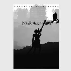 Скетчбук с принтом Nier Automata (Z) , 100% бумага
 | 48 листов, плотность листов — 100 г/м2, плотность картонной обложки — 250 г/м2. Листы скреплены сверху удобной пружинной спиралью | automata | bayonetta | drakengard | nier | nier automata | rpg | yorha | yorha 2b | компьютерная игра | ниэр | рпг