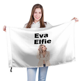 Флаг 3D с принтом Eva Elfie , 100% полиэстер | плотность ткани — 95 г/м2, размер — 67 х 109 см. Принт наносится с одной стороны | eva elfie | eva elfie print | актер | актриса | ева элфи | кино