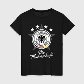 Женская футболка хлопок с принтом Сборная Германии , 100% хлопок | прямой крой, круглый вырез горловины, длина до линии бедер, слегка спущенное плечо | die mannschaft | германия | сборная германии | футбол | чемпионат европы | чемпионат мира