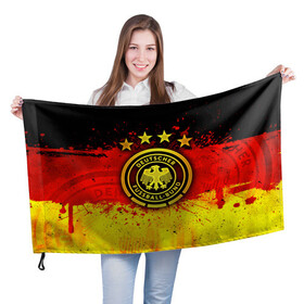 Флаг 3D с принтом  Сборная Германии , 100% полиэстер | плотность ткани — 95 г/м2, размер — 67 х 109 см. Принт наносится с одной стороны | die mannschaft | германия | сборная германии | футбол | чемпионат европы | чемпионат мира