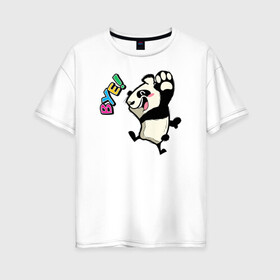 Женская футболка хлопок Oversize с принтом Фил Bye! , 100% хлопок | свободный крой, круглый ворот, спущенный рукав, длина до линии бедер
 | stickers | животные | милые | надписи | пушистые