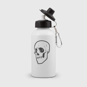 Бутылка спортивная с принтом Хмурый Аякс , металл | емкость — 500 мл, в комплекте две пластиковые крышки и карабин для крепления | skull | иллюстрация | стикер | ужастик | череп