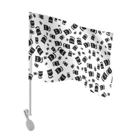Флаг для автомобиля с принтом Принт из котиков Нафаня , 100% полиэстер | Размер: 30*21 см | кот | котенок | кошка | кошки | черная | черный