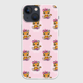 Чехол для iPhone 13 mini с принтом Милые маленькие тигрицы ,  |  | девочка | милашка | милая | тигр | тигренок | тигрица