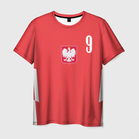 Мужская футболка 3D с принтом Lewandowski Poland 9 , 100% полиэфир | прямой крой, круглый вырез горловины, длина до линии бедер | Тематика изображения на принте: football | польша | польша футбол | футбол | футбольный клуб | футбольшый клуб польши